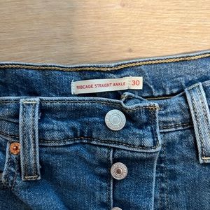 Levi’s rib cage strait leg jeans, dark blue wash